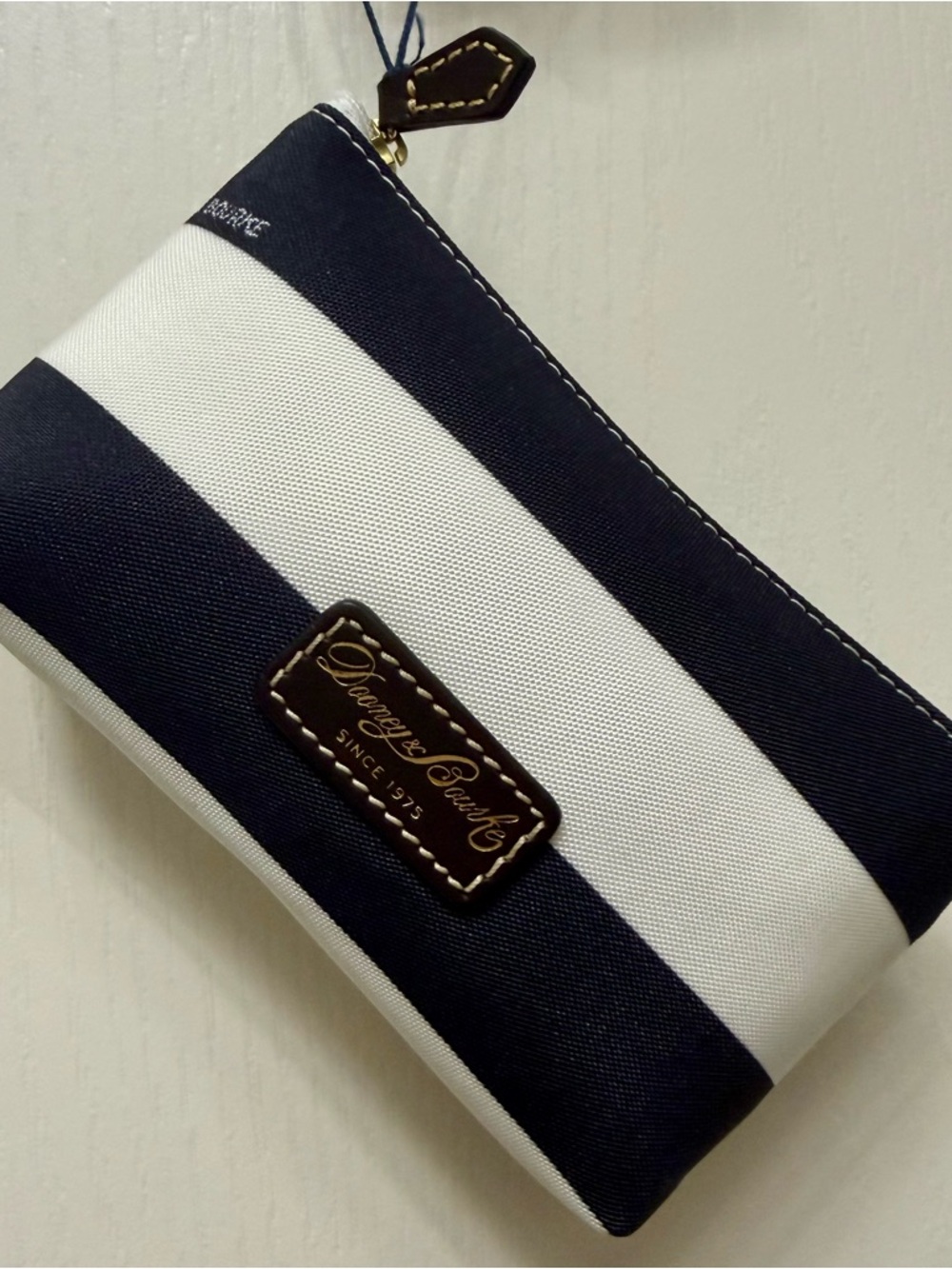 Dooney & Bourke Nautical Striped Cosmetic Canvas Bag NWT